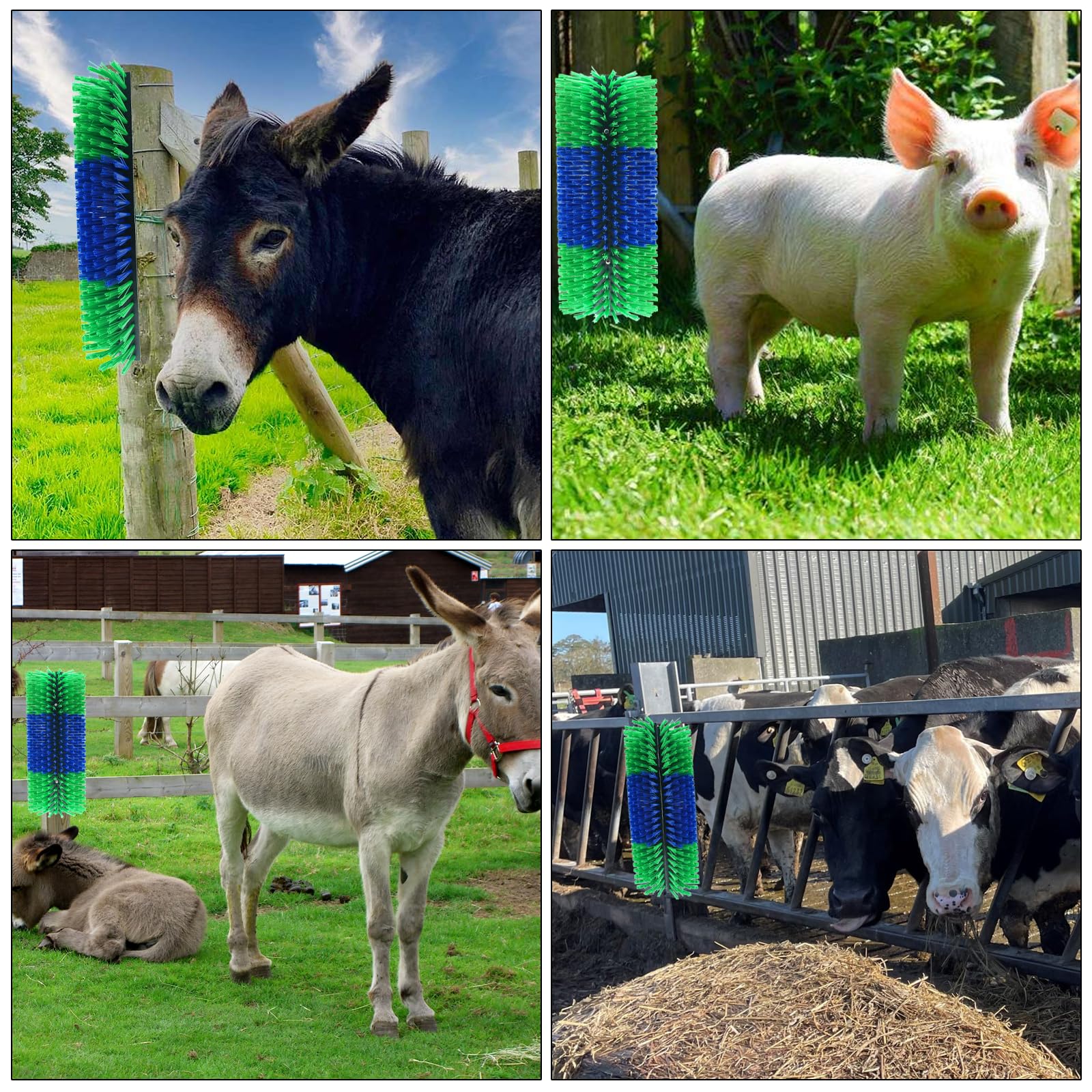 Ziegenkratzbürste für Nutztiere, Massagebürste mit 16 Schrauben für Kuh, Rind, Kuh, Schaf, Pferde, Schweine