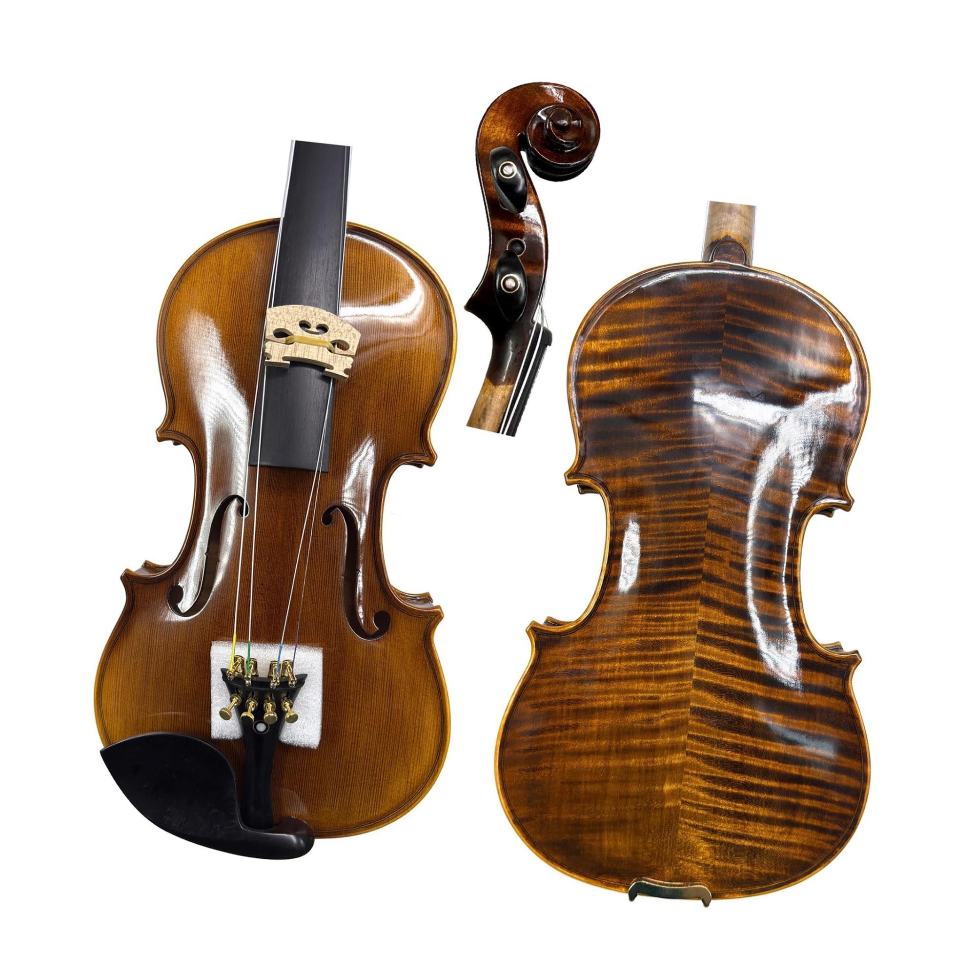 Instrumento De Violín Violín Lacado De Arce Flameado Tablero De Abeto Antiguo 4/4 Hecho A Mano(3/4)