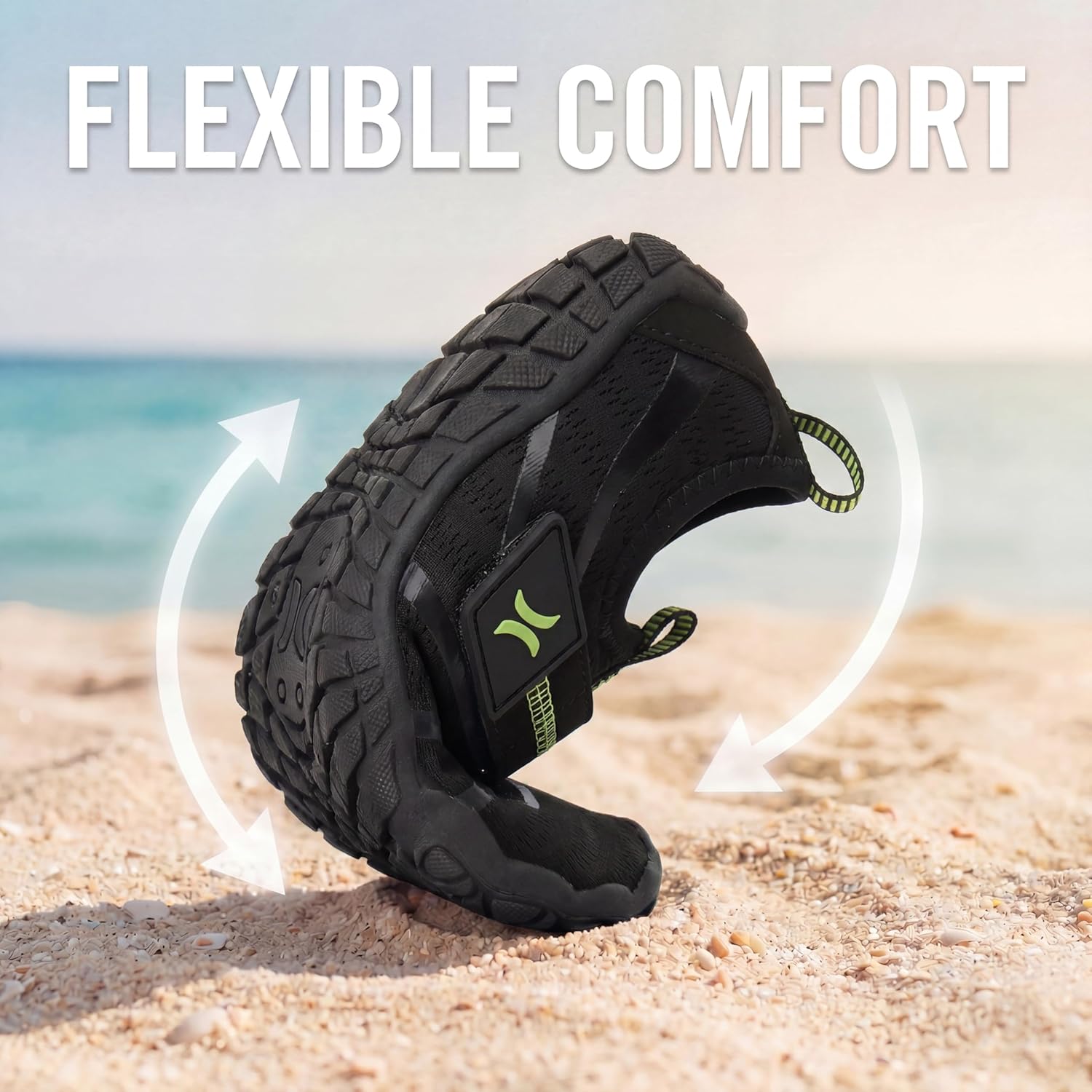 Hurley Kids Water Shoes – Quick-Dry Breathable Aqua Socks with Adjustable Strap & Grip Sole for Beach, Pool, River & Summer Outdoor Play- Windy