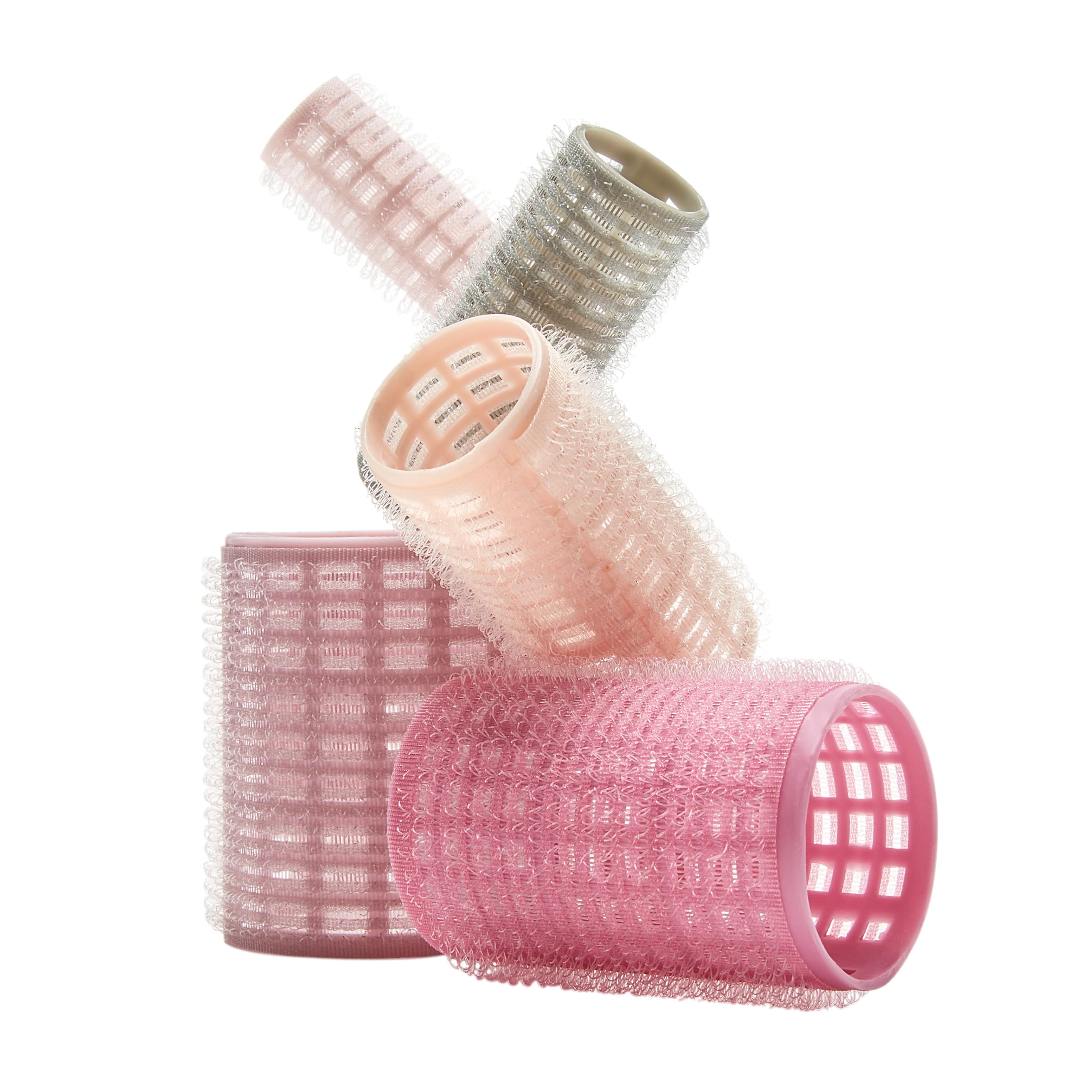 Conair Heatless Curls Hair Roller - 31 Count, Assorted sizes & Colors - Pink, Gray & Purple - Overnight Curl Rollers w/storage case