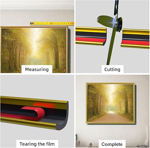 Miniatura 6 de Moldura flexible de 22 pies para despegar y pegar, ajuste de pared autoadhesivo para bordes de azulejos, decoración de muebles y decoración de