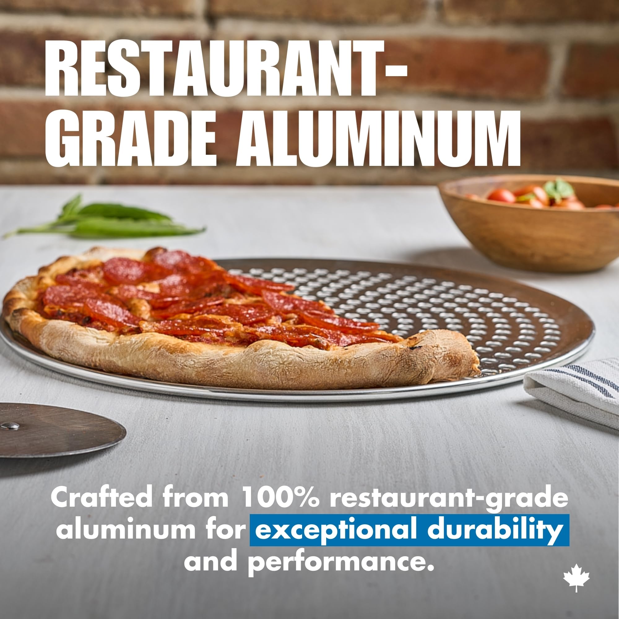 Norjac Pizzablech mit Löchern, 45,7 cm, 2 Stück, Aluminium-Pfannen für den Ofen, rund, rostfrei und robust, perforiertes Backblech für knusprige Kruste