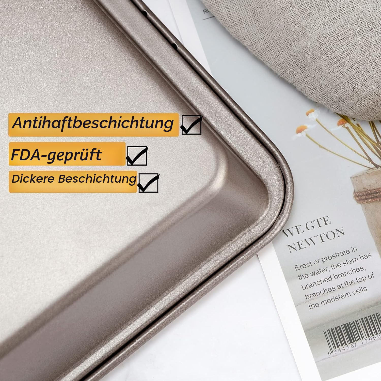 SVNR Brownie Backform,Antihaftbeschichtete Kuchenform Brownie mit Trennwänden,Antihaftbeschichtete Brownie-Pfanne für Professionelle Scheiben,Backblech Brownie,für 18 Vorgeschnittene Brownies