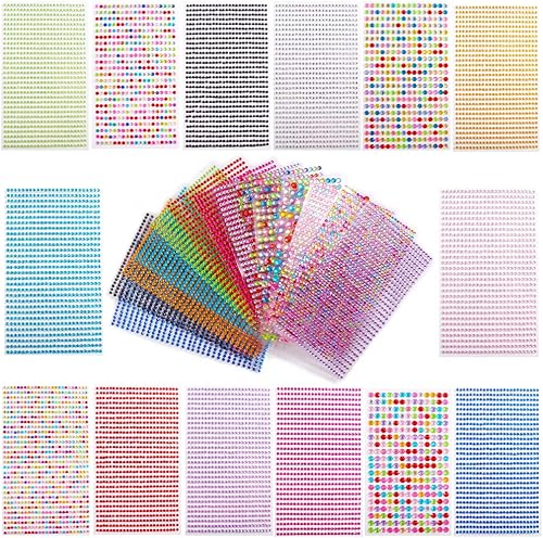 Miniatura 3 de Hisenlee 9299 calcomanías de diamantes de imitación autoadhesivas, de acrílico, gema colorida para cara, cuerpo, manualidades, maquillaje,