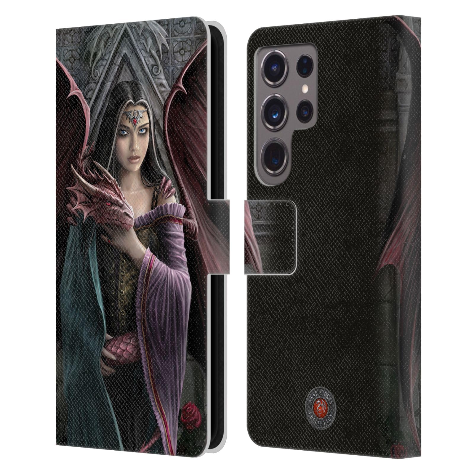 Carcasa de cuero tipo libro Samsung Galaxy S24 Ultra Anne Stokes Almas Gemelas 7