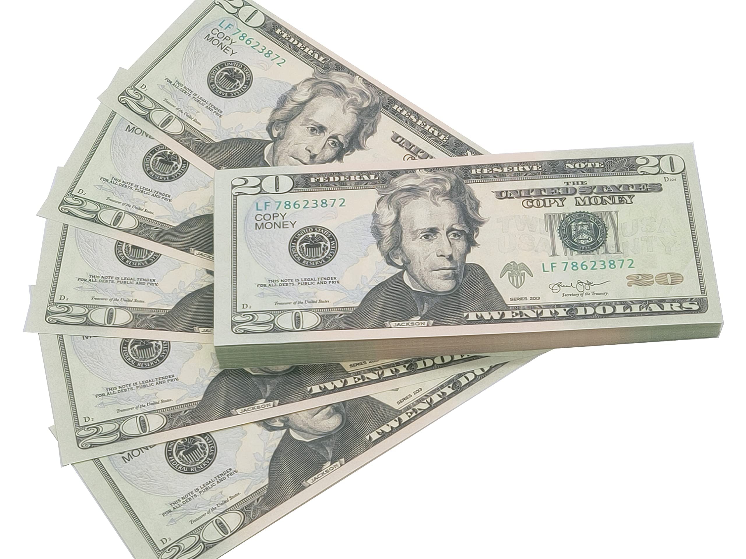 Motion Picture Money Prop Money Educational Play Money 20 Dollar Bills