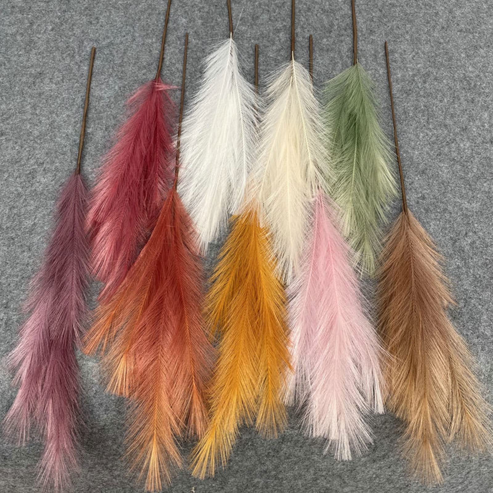 6 Pezzi Pampas Grass Decor Tall 33" - Piume finte Erba Artificiale della Pampa Pompe Floreali Grande Erba pomposa per riempitivi di vasi, Decorazione di Nozze per la casa Boho,Green