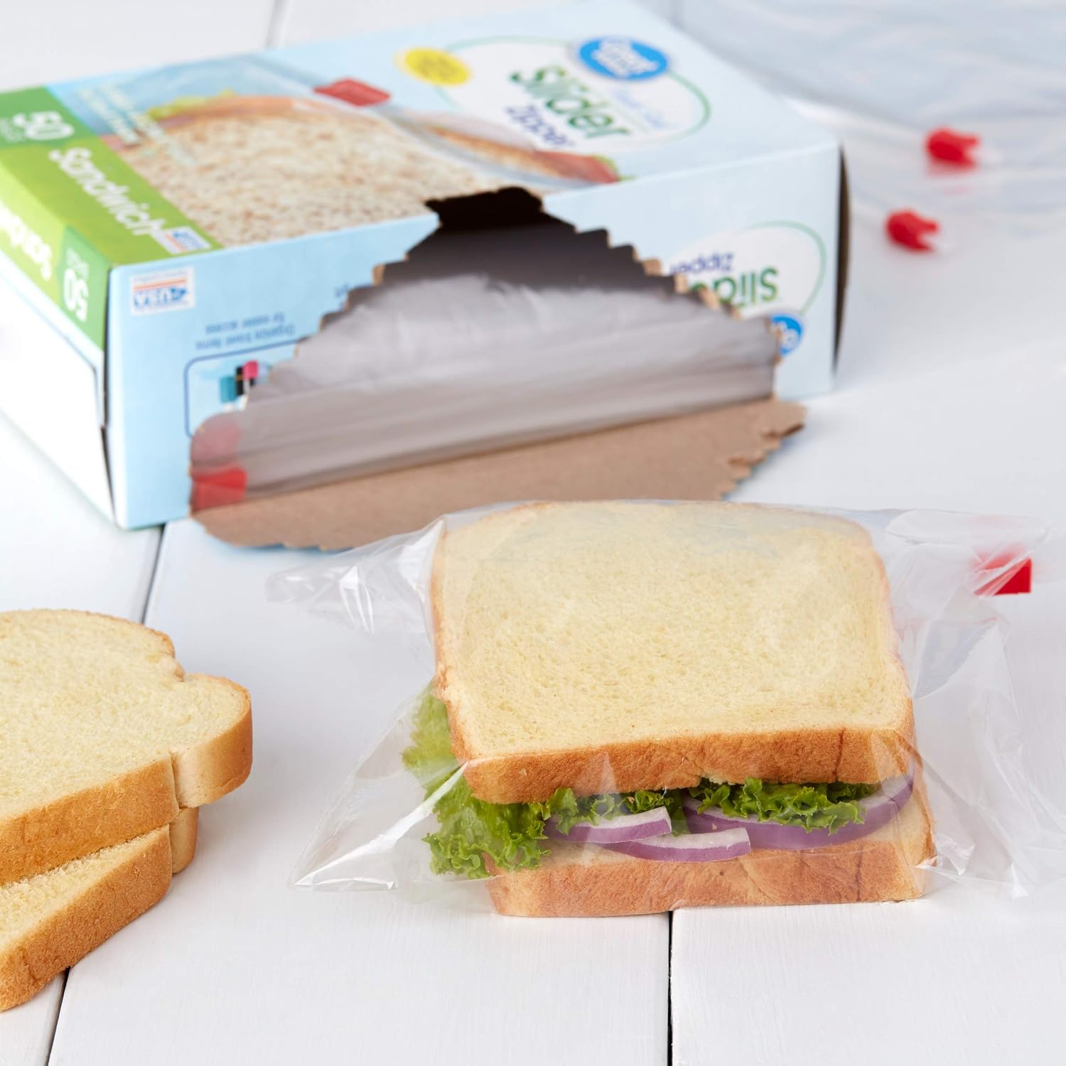 Great Value Slider Zipper Sandwich Sized Bags, 50 Ct