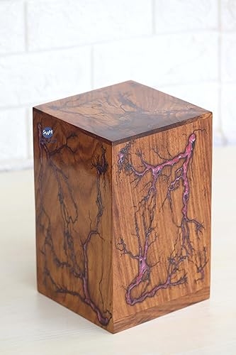 Miniatura 6 de Lichtenberg - Urna con diseño de figura Caja de urna de palisandro para cenizas Caja de urna de madera Urnas de cremación de madera para hombres