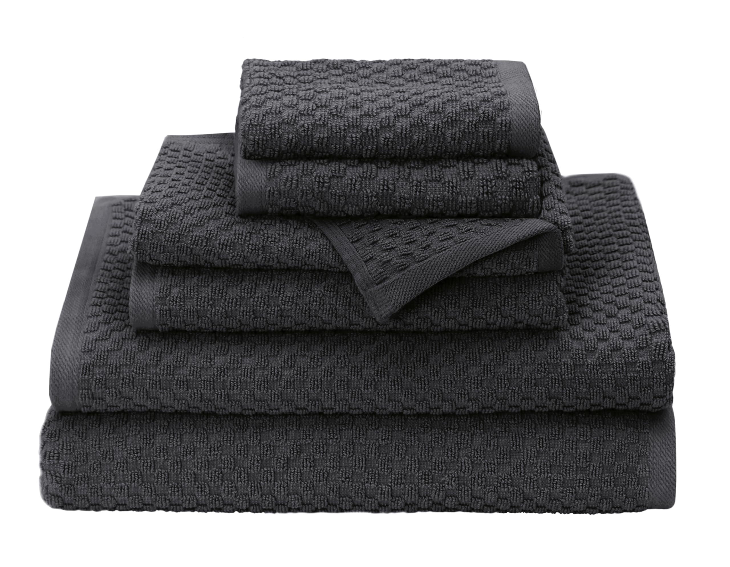 COTTON CRAFT Waffle 6 Piece Towel Set - 100% Cotton - 2 Oversized Luxury Euro Spa Waffle Weave Large Bath Towels, 2 Hand Towels, 2 Washcloth -