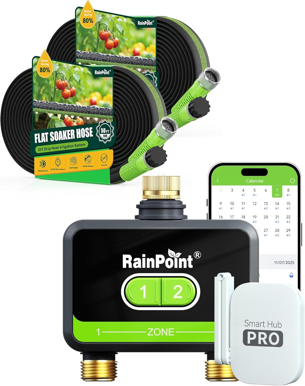 RainPoint 100FT Soaker Hose with Smart Hose Timer