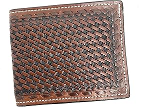 Twisted X Wallet, Bifold, Bskt, Buck Stitch, Tan