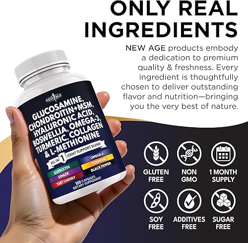 Miniatura 6 de Glucosamina Condroitina, MSM, Cúrcuma Curcumina, Colágeno, Ácido Hialurónico, Omega 3  Suplemento de Salud para Hombres y Mujeres  360 Unidades