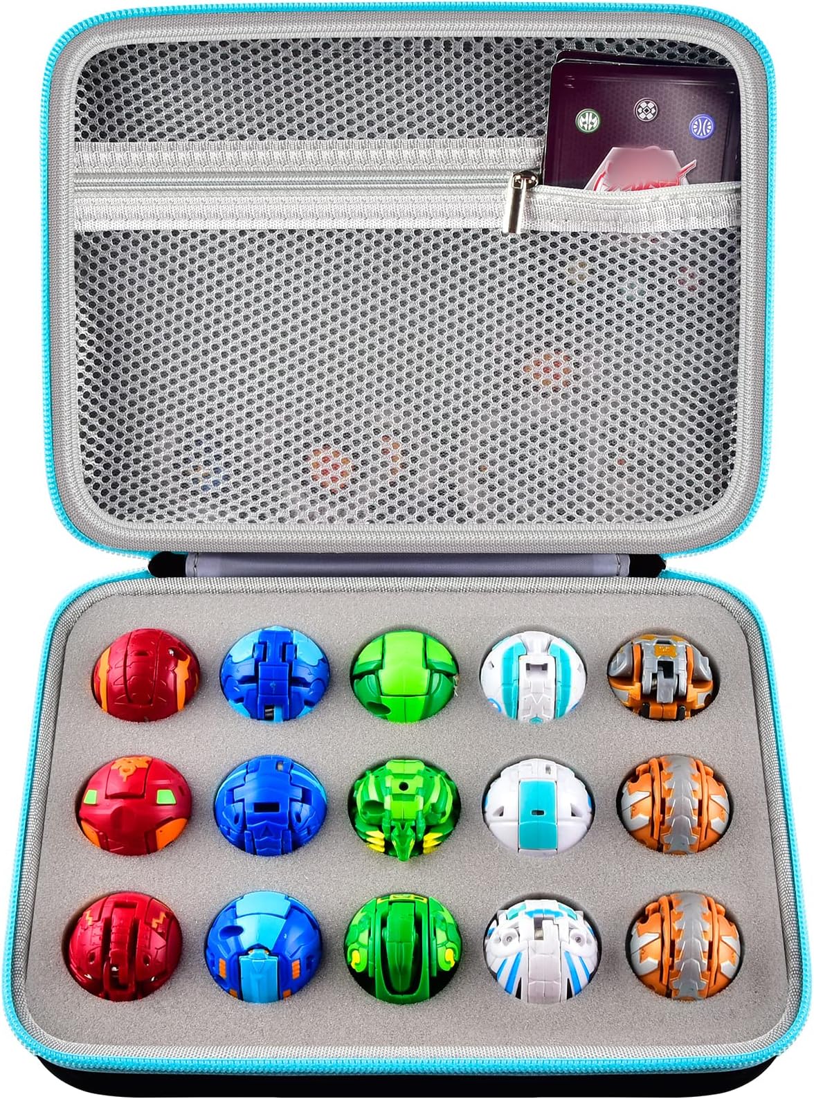 Case Compatible with Bakugan Armored Alliance Collectible Action Figures. Toy Storage Organizer for 15 Pieces BakuCores, Ability & Character Cards. Carrying Container Holder (Box Only)