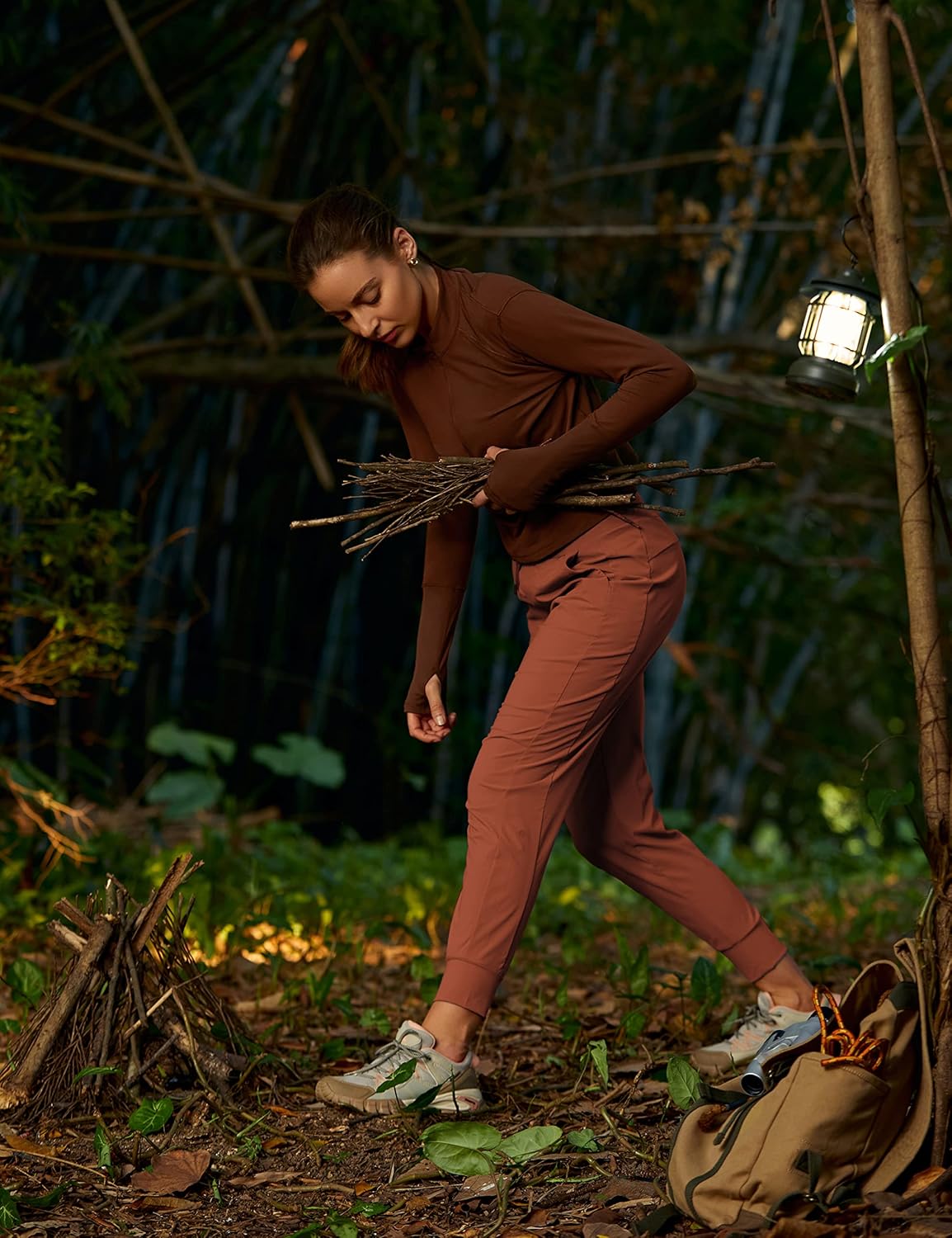 CRZ YOGA Athletic Joggers for Women 27.5" - Lightweight Travel Outdoor Hiking Pants with Pockets - Image 3