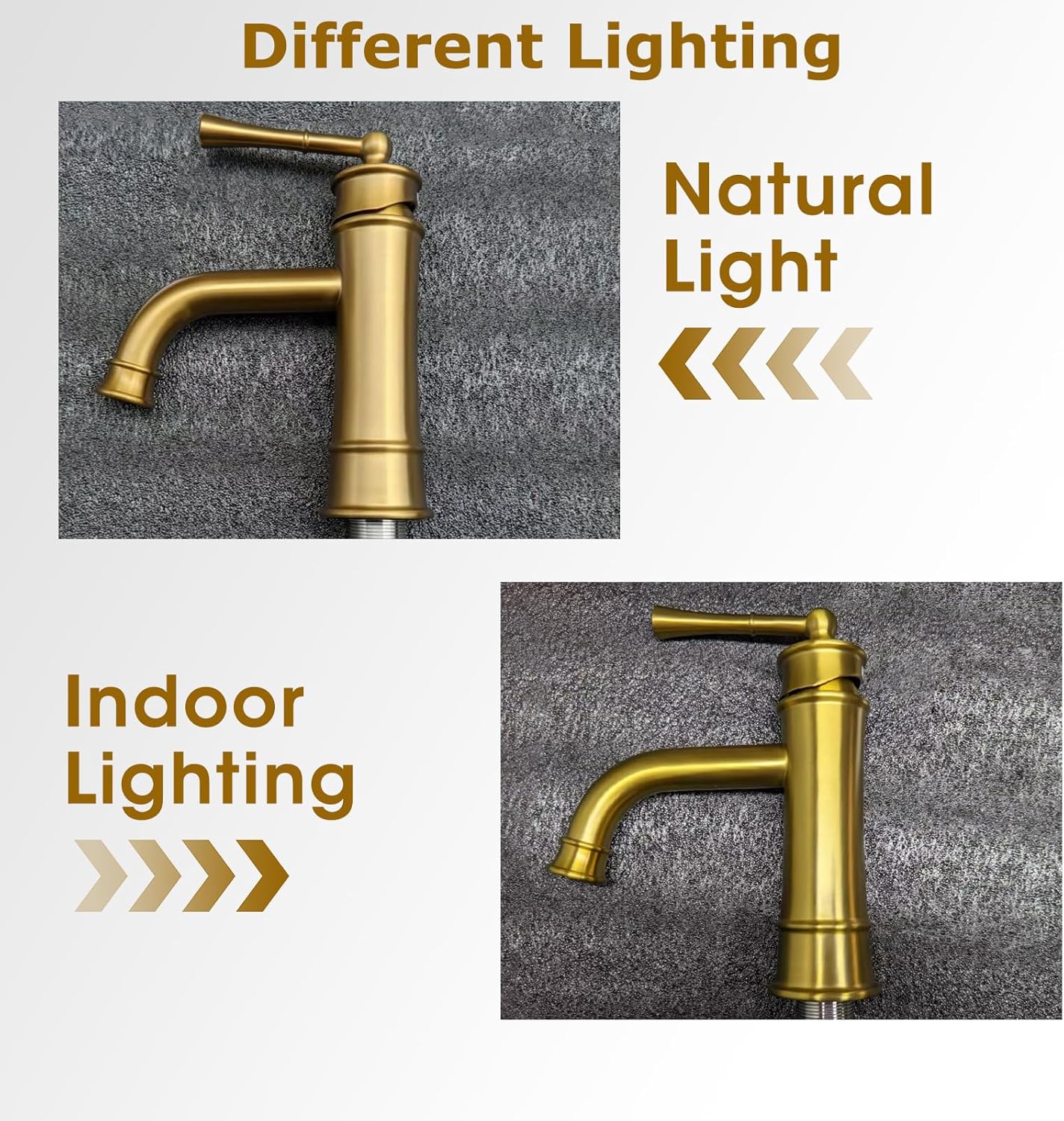 Single Hole Bathroom Faucet,Brushed Brass Gold Bathroom Faucets,Bathroom Sink Faucet 1 Hole,with Pop Up Drain and 2 Supply Hose for Vanity,Lavatory RV Farmhouse (L2301-BG) - Image 5