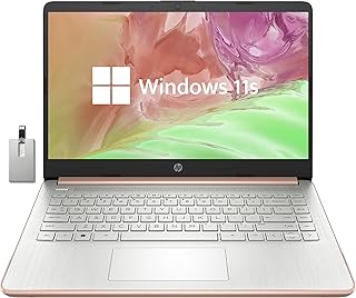 2021 HP Stream 14" HD Laptop Computer, Intel Celeron N4020 Processor, 4GB RAM, 64GB eMMC, HD Audio, HD Webcam, Intel UHD Graphics 600, 1 Year Office, HDMI, Win 10 S, Rose Gold, 128GB SnowBell USB Card