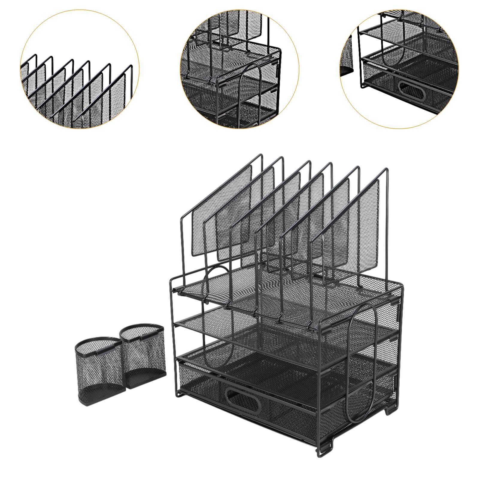 Organizzatore da Scrivania Sturdy Workspace Organizzatore di File da Scrivania in Mesh Elegante Mesh