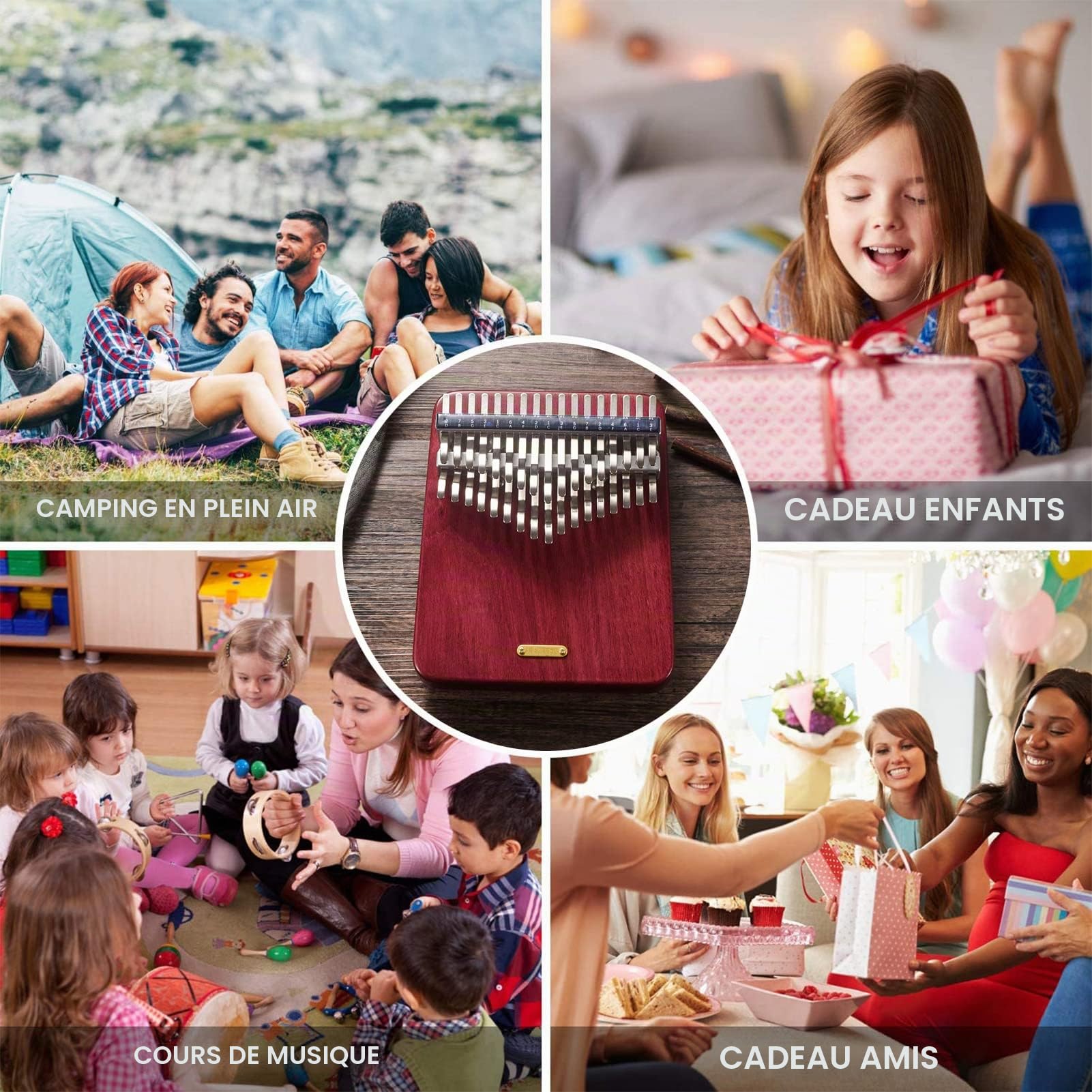 Kalimba 34 Clés Professionnel - Piano à Pouces en Bois de Noyer, Cadeau pour Enfants et Adultes (Débutants/Professionnels) + Étui de Transport