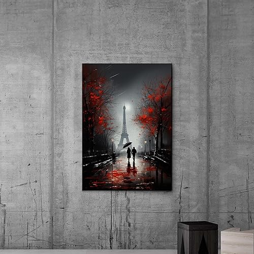 Miniatura 6 de Eiffel Tower painting, Eiffel Tower wall art, depiction of the Eiffel Tower at night in brilliance