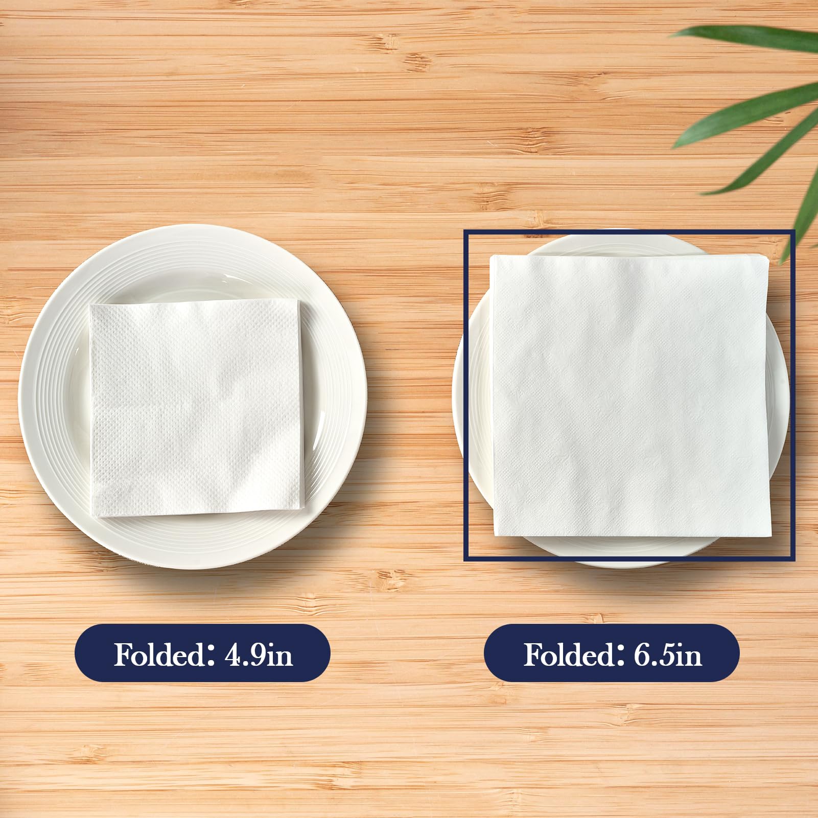 JollyPack 1000 Count White Paper Napkins - 1-Ply 6.5 x 6.5 Folded Bulk Disposable Beverage Cocktail Napkins, Dinner Paper for Restaurants, Bars and Parties - 13 x 13 Unfolded