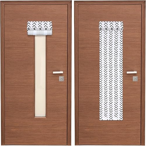 Leinuosen 2 cortinas opacas para puerta de aula, cortinas opacas de bloqueo para puertas de cristal, cortinas opacas para oscurecer la guardería,