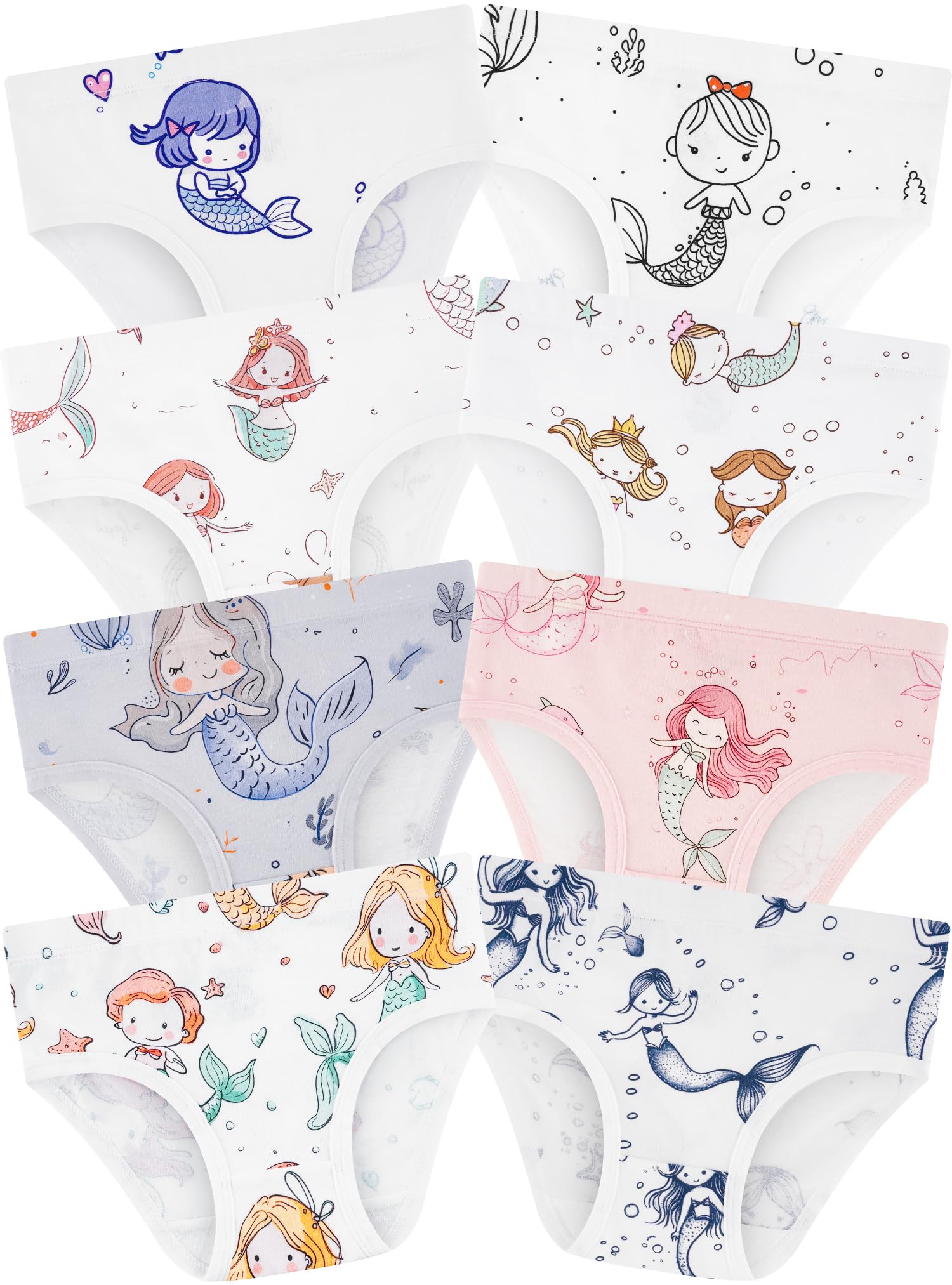 BliBliTaTa Mädchenunterwäsche,Weiche,Nahtlose Baumwoll-Unterhosen für Kleinkinder&Größere Kinder,Atmungsaktive Slips,8er-Pack