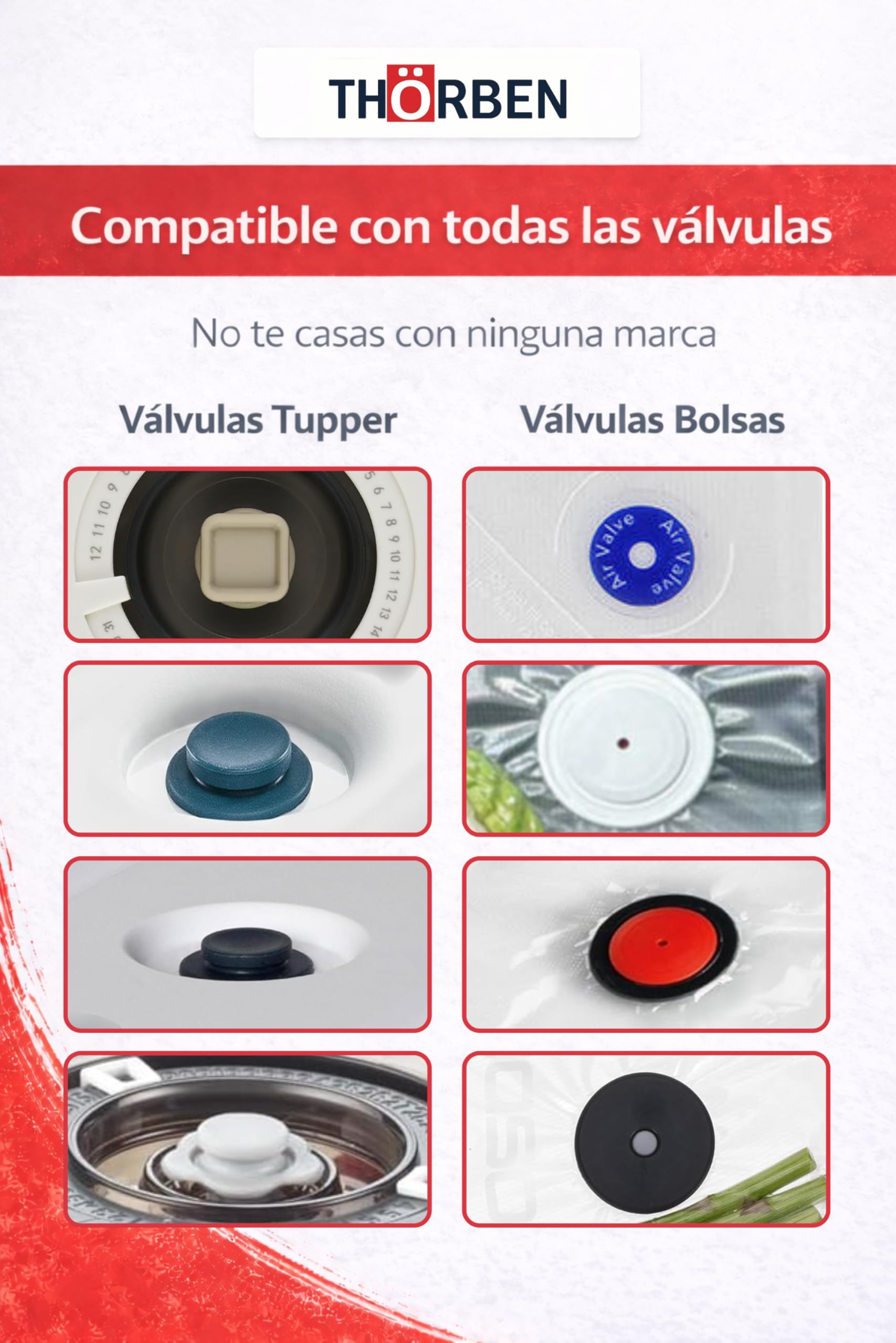 Thörben Envasadora al Vacío Inalámbrica USB-C con Autoapagado, Tupper Vidrio Borosilicato 1 L, 10 Bolsas Reutilizables (5S/5M), 2 Tapones Vino