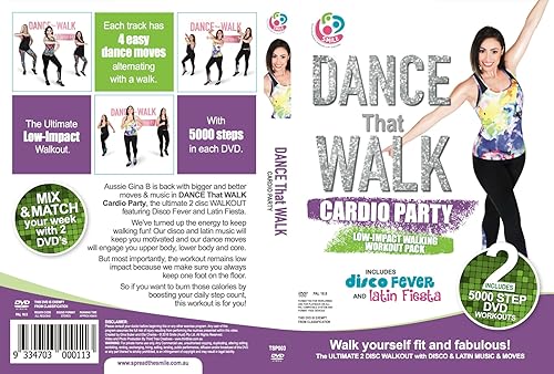 Miniatura 2 de DANCE That WALK - CARDIO PARTY - Low Impact Walking Workout Pack with Two Easy 5000 Step DVDs NTSC