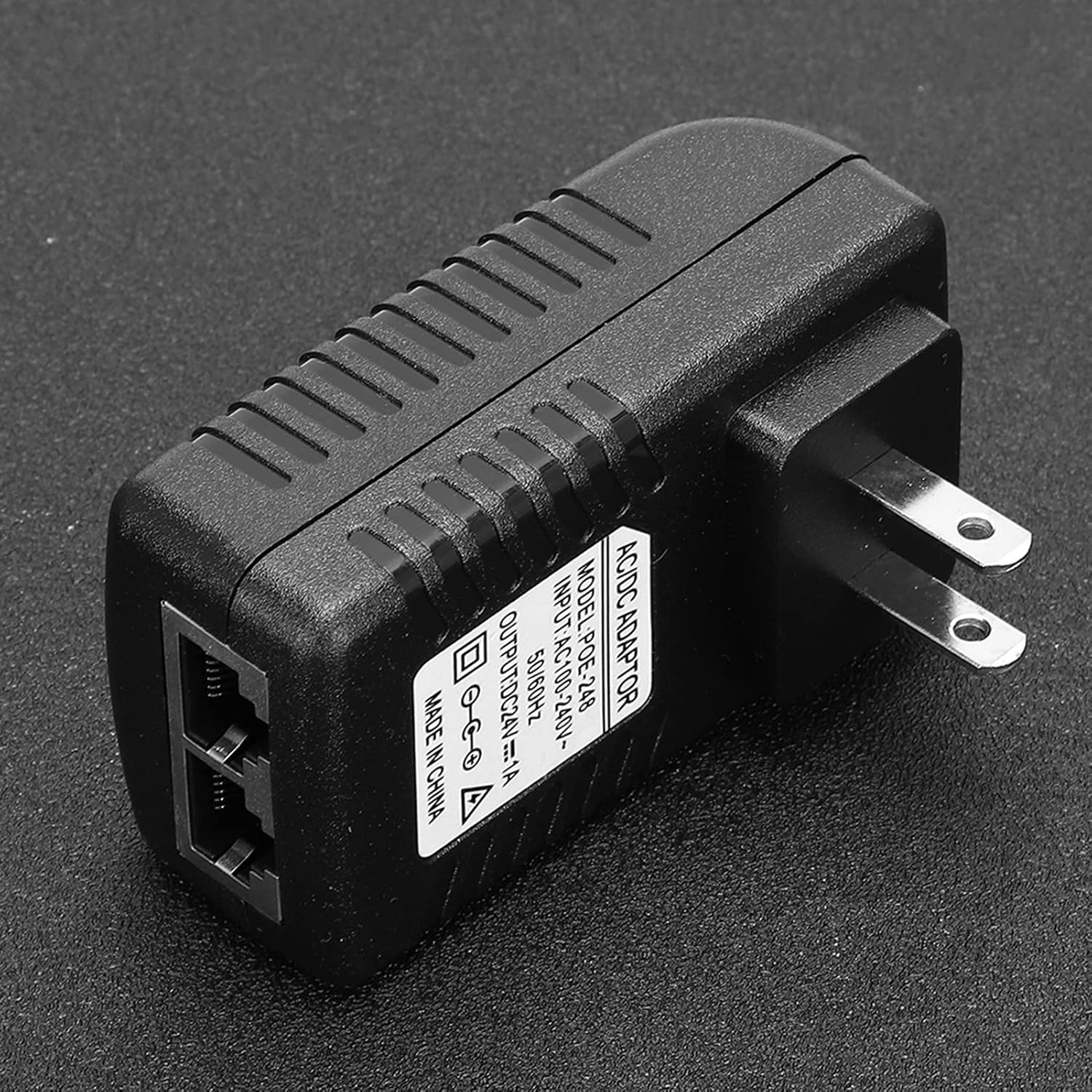 Yinhing Power Adapter Plug POE Injector EU/US Optional POE Plug POE Injector 100-240V DC 24V 1A Power Adapter Plug POE Plug POE Injector Adapter(US Plug)