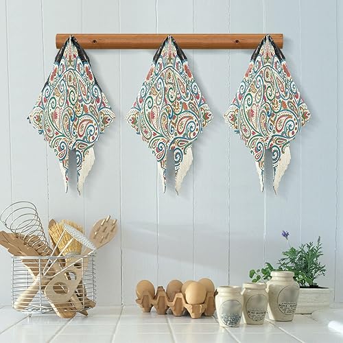 Miniatura 5 de Mandala Floral Flower Paisley 6 Pack Absorbent Dish Clothes for Washing Dishes Decorative Soft Microfiber Towel for Bathroom Sink