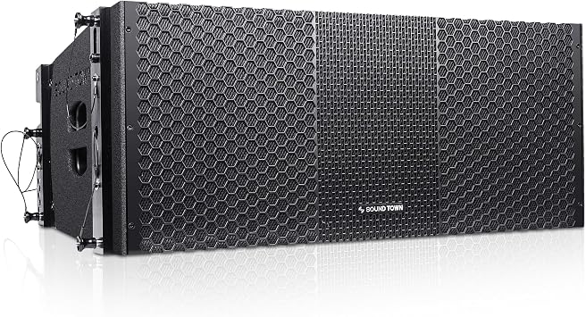 Sound Town ZETHUS Series Dual 10" Passive Line Array Loudspeaker, Full Range/Bi-amp Switchable, Black ZETHUS-210B