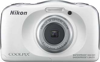 Nikon COOLPIX S33 Waterproof Digital Camera (White) - International Version