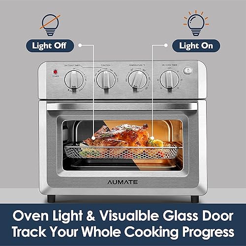 Vista 2 de AUMATE Kitchen in the box - Combo de horno tostador y freidora de aire, horno de convección de encimera, freidora de aire, horno de pizza