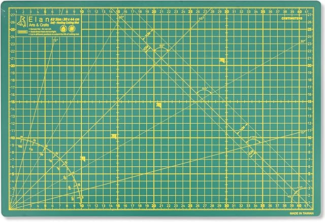 Elan Cutting Mat A3 Green, 5-Ply Craft Mat, Self-Healing Cutting Board Craft, Art Mat, Self Healing Cutting Mat 44 x 30, Dressmaking Accessories for Sewing, Quilting, and Crafting