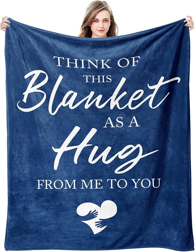 Joyloce Get Well Soon Gift Blanket For Women - Cozy Navy Blue Throw (60" X 50")