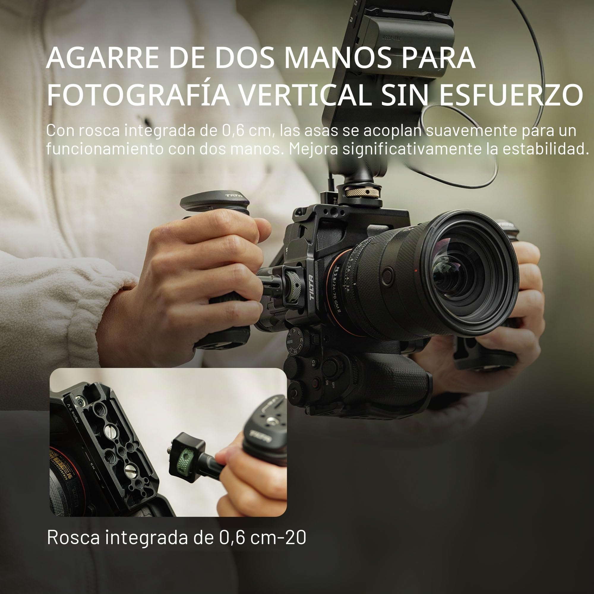 Tilta Jaula A7 V, Jaula Completa para cámara Compatible con Sony Alpha 7 V/A7 IV/A7R V Kit Profesional con asa Superior Xeno y asa Lateral Xeno - Negro TA-T100-C-B