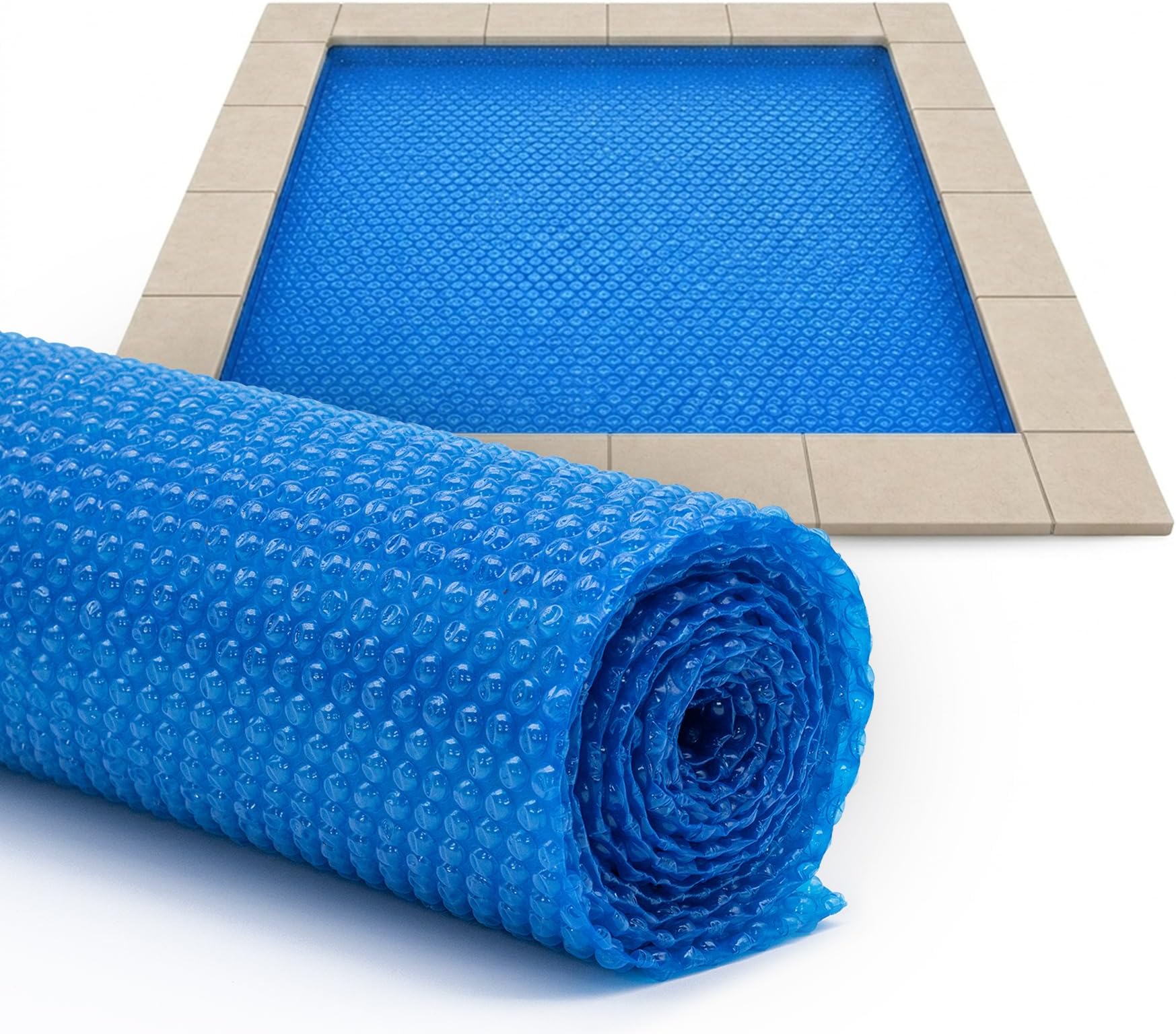 Sun2Solar Blue 6 ft x 6 ft Square Solar Cover | 8 Mil | Heat Retaining Blanket for Inground & Above Ground Swimming Pools & Spas | Sun's Energy Heats Pool | Bubble Heating Blankets | 800 Series