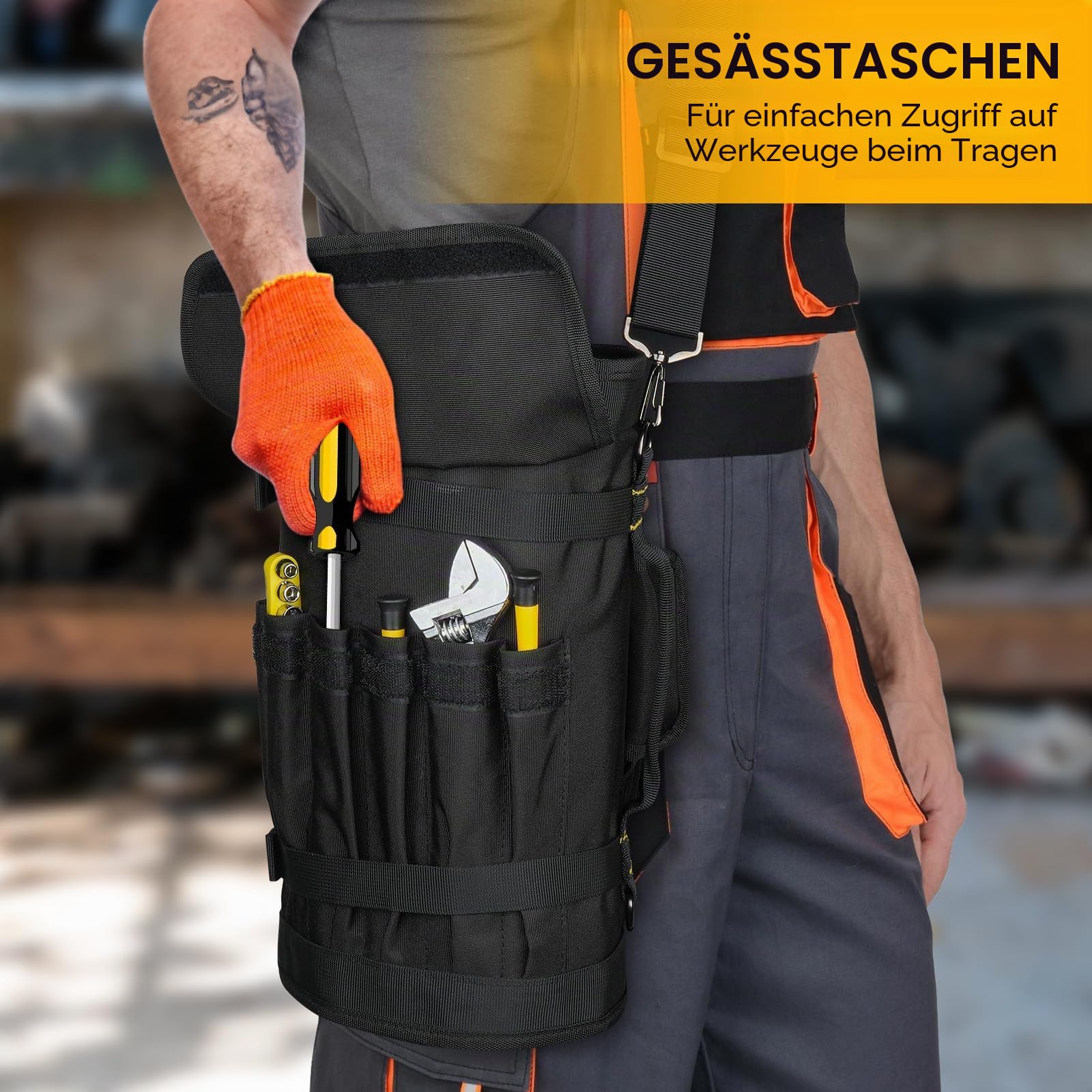 Rolltasche Werkzeug,Werkzeug Rolltasche Leer mit 13 Taschen,Werkzeugtasche mit 2 Abnehmbaren,Aufrollbare Werkzeugbox Klein Werkzeugtaschen,Geschenke für Männer,Vater,Ehemann,Freund,Opa,ihn,Schwarz