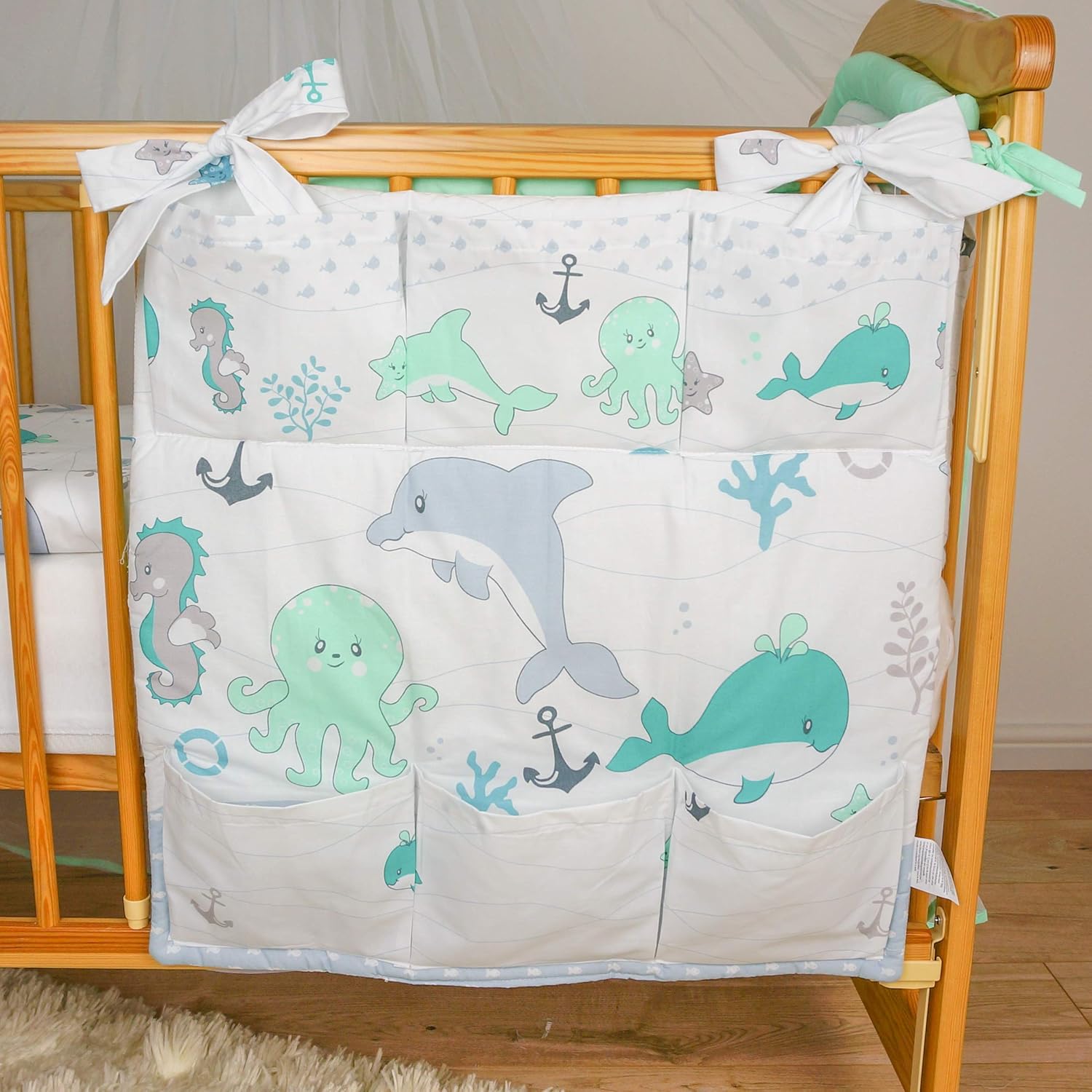 Baby Comfort Nursery Cot Tidy Organiser with Pockets 60×60 cm for Cot