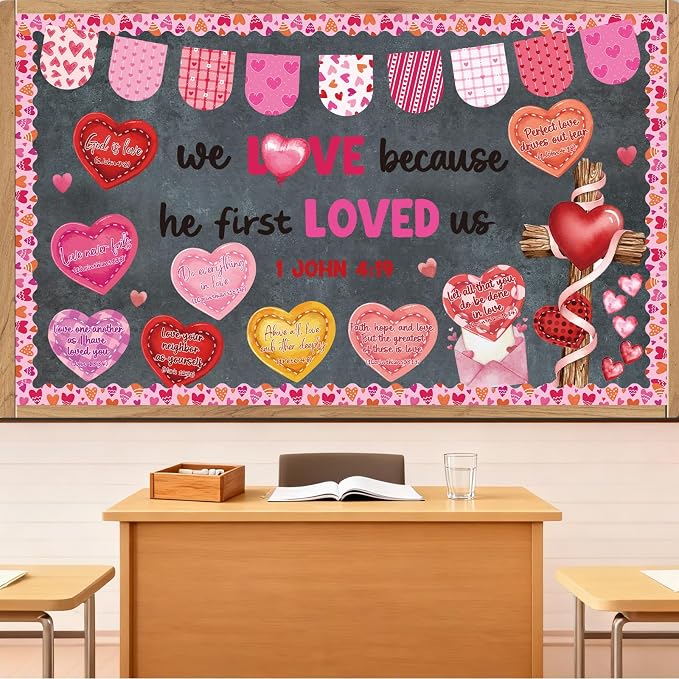 Amazon.com: Valentines Day Bulletin Board Decorations - Shejdgart ...