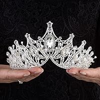 Vista 5 de Corona de boda para novia, tiara de princesa con diamantes de imitación para mujer, corona de reina de graduación, concurso, corona de boda nupcial