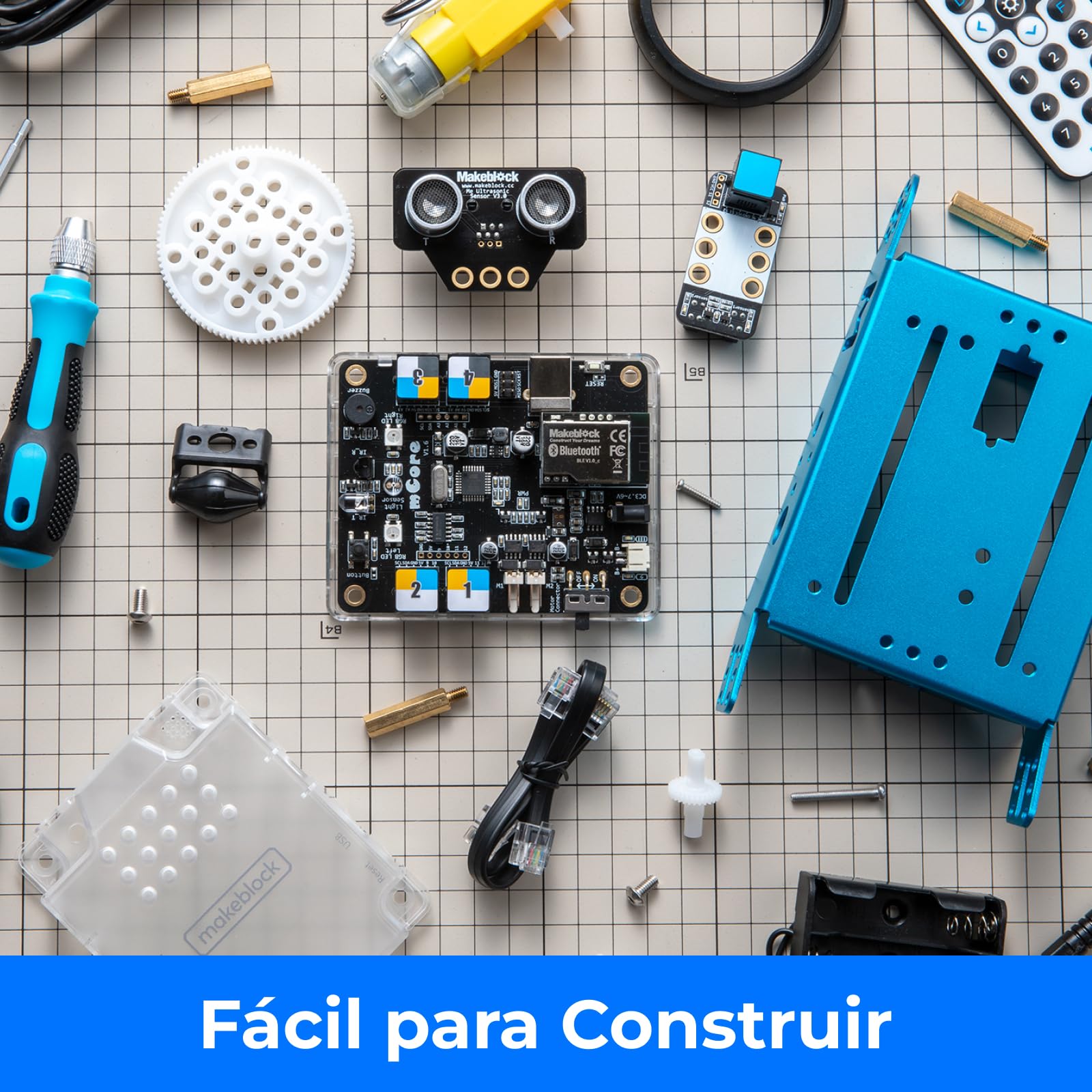 Makeblock mBot Robot Programable con Dongle, Juguete Stem Compatible con Scratch y Arduino, Inteligente EMO, Kit Robotica Interactivo para niños 6 a 12 años
