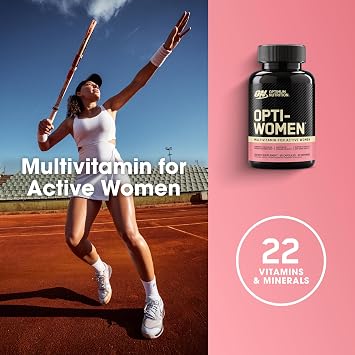 Optimum Nutrition Opti-Women Daily Multivitamin for Women, Immune Support Supplement with Iron, 30 Day Supply, 60 Count, (Packaging May Vary)