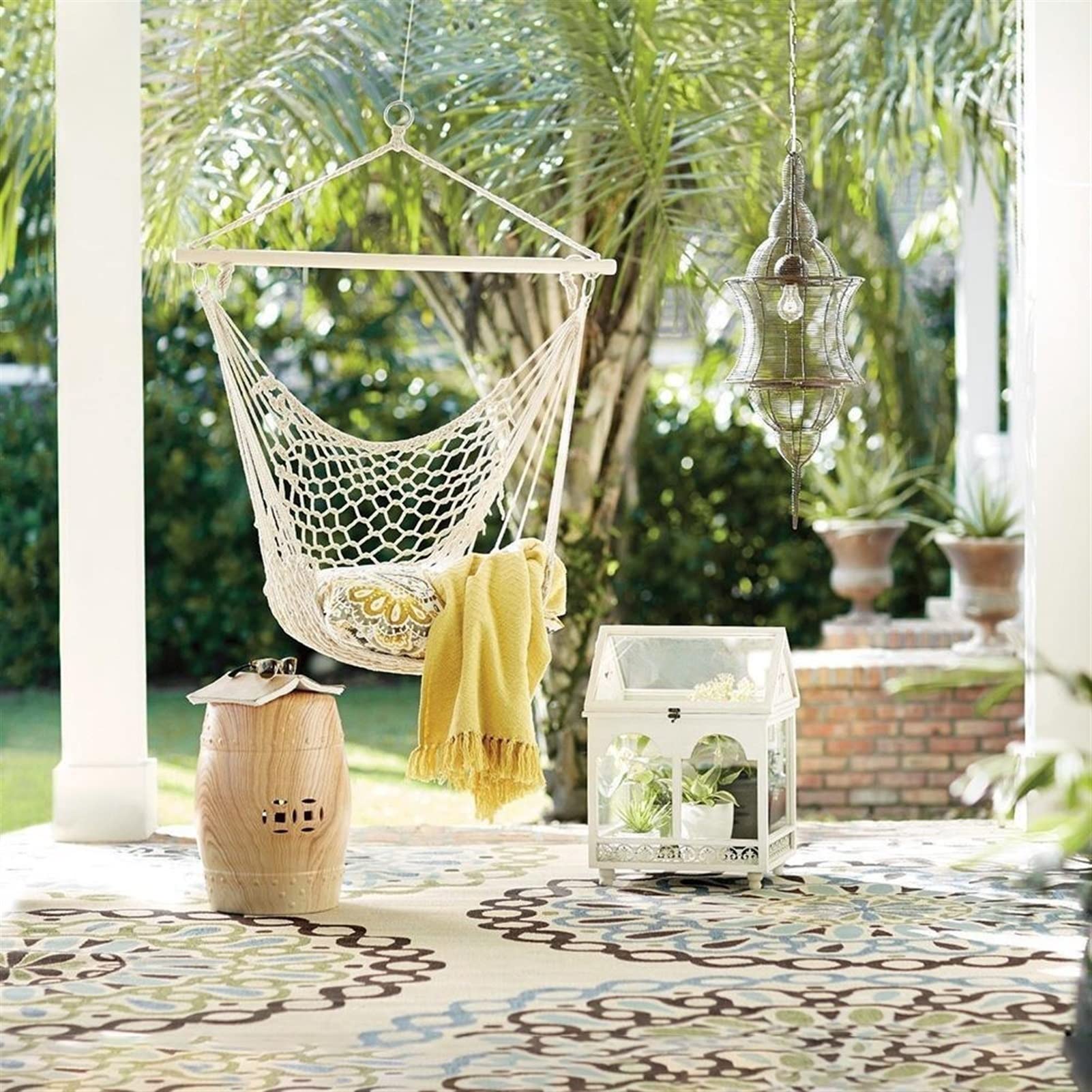 Hamaca portátil para uso en interiores y exteriores, asiento de pared para patio, camping, caza, senderismo y excursiones, hamaca de jardín ligera y relajante