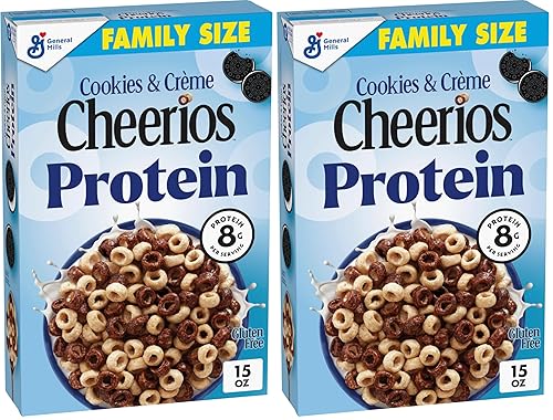 Protein Cereal,Cookies and Crème,8g Protein,Family Size,15 oz,(Pack of 2)