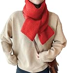 amokk Solid Winter Scarf for Girls Women Cold Weather Fashionable Knit Scarves