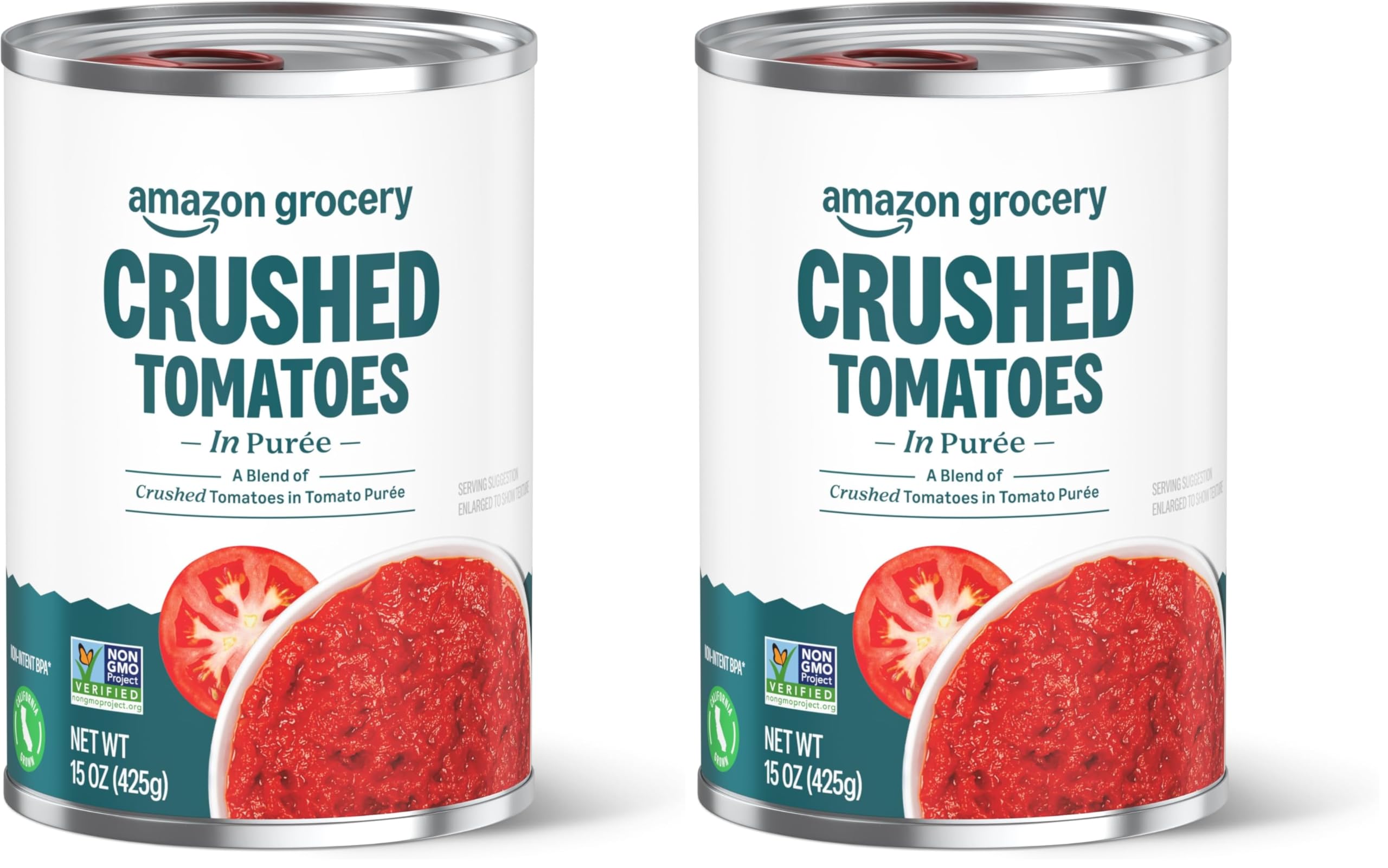Amazon Grocery, Crushed Tomatoes in Purée, 15 Oz (Previously Amazon Fresh, Packaging May Vary) (Pack of 2)