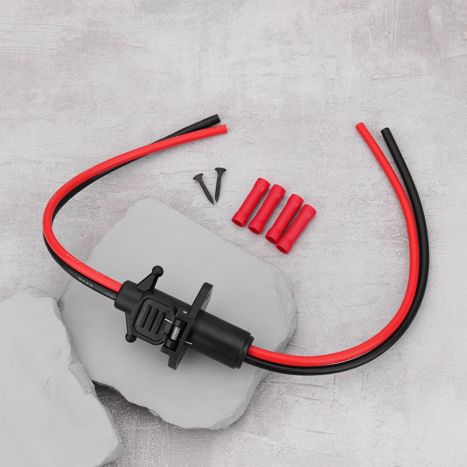 1 Par de Enchufes Y Tomas de Corriente para Motor de Arrastre Marino de 12 V 2 Pines Calibre 8 AWG Compatible con Minn Kota