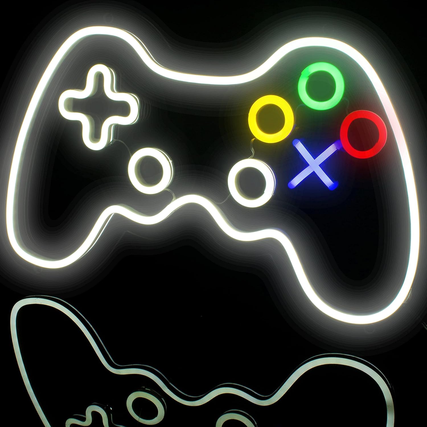 Premium- LED Neon-Sign, Game Controller Wall Light (15”x 9.8”), Wall Decoration, USB Operated, Illuminated Acrylic neon Sign for Gamer Room, Bedroom, Children's Room, Living Room, bar